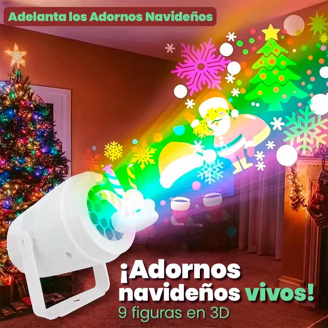 Proyector Navideño Multi Figuras LED – Magia en tu hogar 🎄🎇