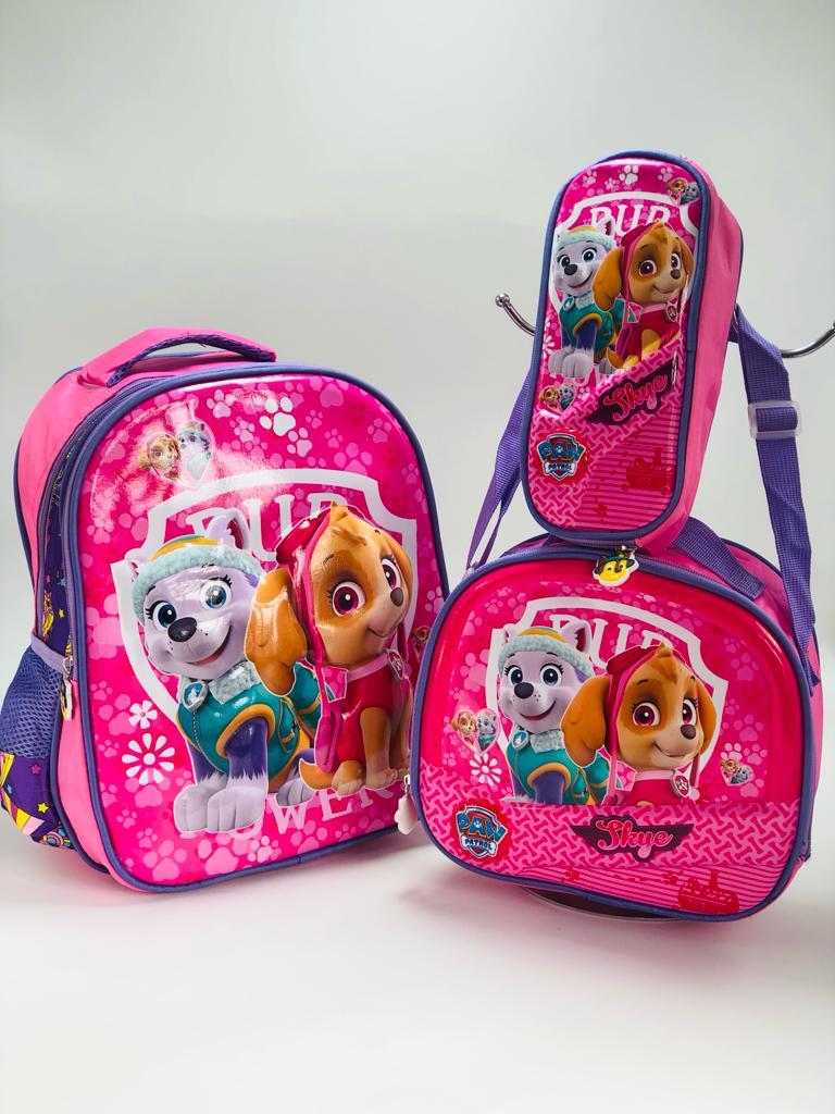 MORRAL ESCOLAR 3D EN COMBO X 3 🎒