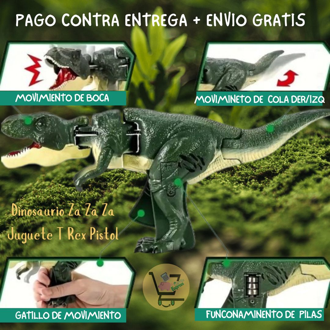Dinosaurio Za Za Za Juguete T Rex Pistol 🐱🐉🦕🐲🍁🌿