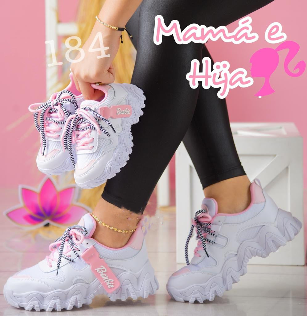 TENIS BARBIE TRACTOR PARA MAMI E HIJAS 👩🏻👧🏻👟👩👧👦