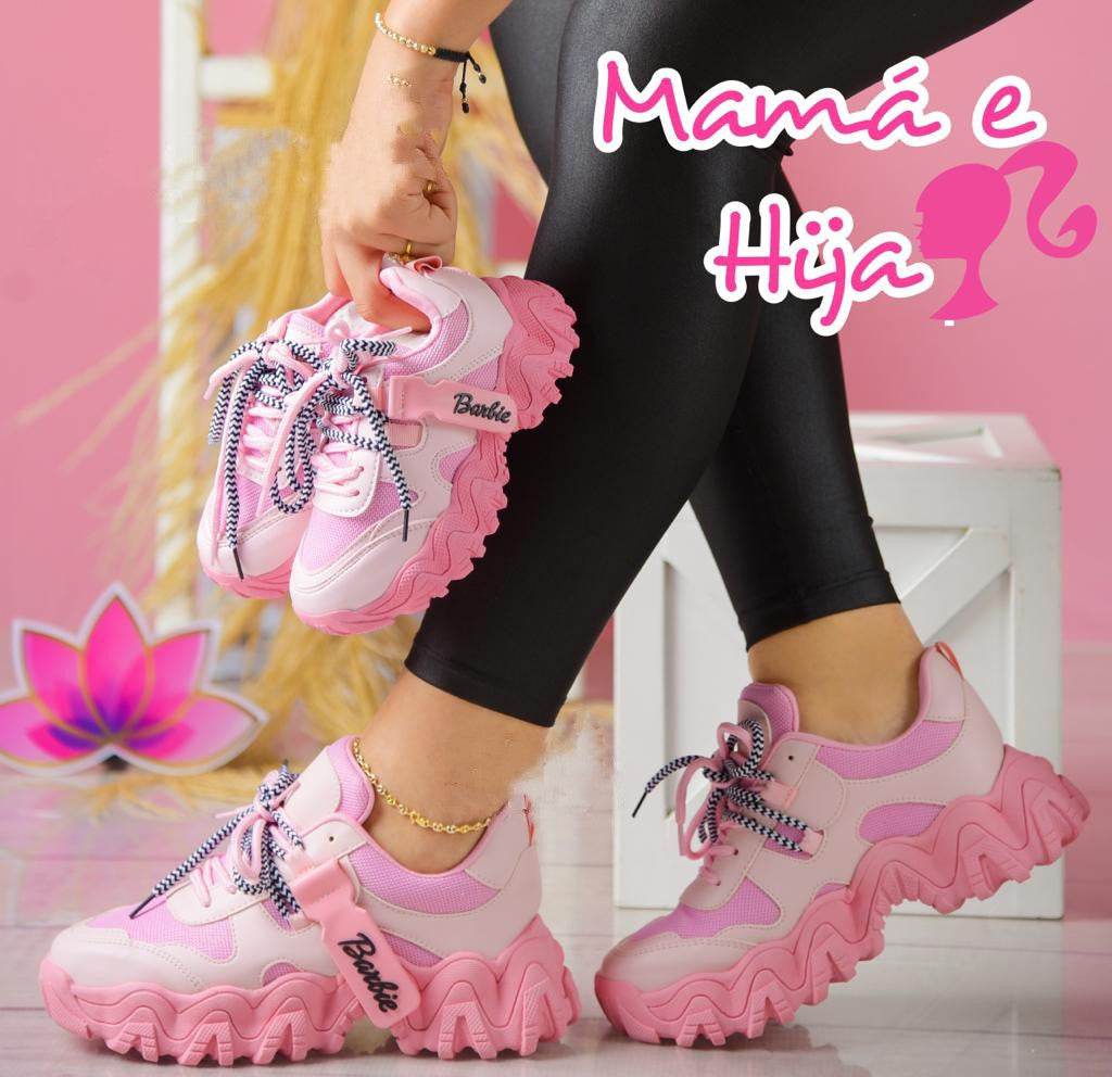 TENIS BARBIE TRACTOR PARA MAMI E HIJAS 👩🏻👧🏻👟👩👧👦