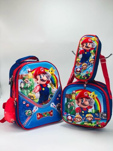 MORRAL ESCOLAR 3D EN COMBO X 3 🎒
