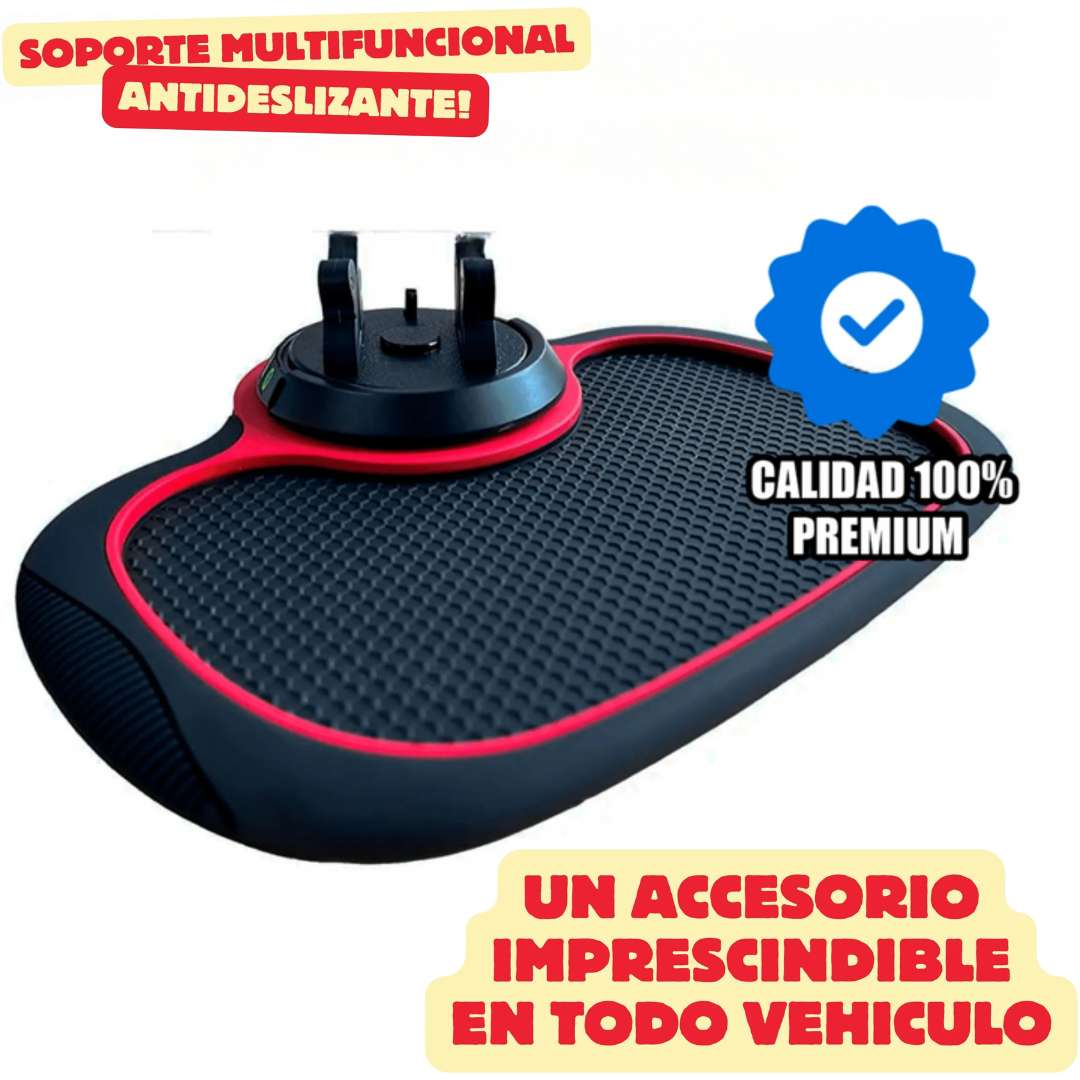 Soporte Multifuncional Antideslizante – Almohadilla + Soporte giratorio 360° 📱🚗