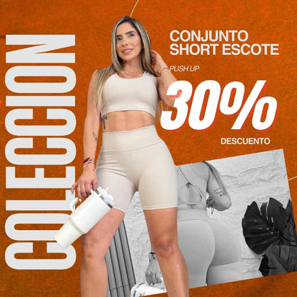 ✨ Combo Fit Pro: Short Realce + Top Push Up🍑