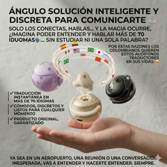 KIT Audífonos Traductores 🎧 Magnet PRO🗣( Traduce +70 IDIOMAS al instante) - MORADO