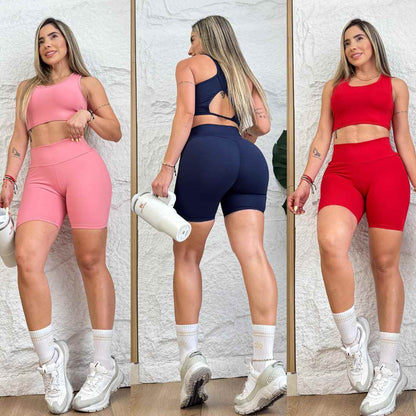 ✨ Combo Fit Pro: Short Realce + Top Push Up🍑