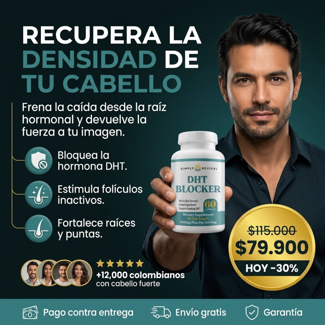 DHT Blocker Biox 60 cápsulas – Frena la caída desde la raíz 🌱