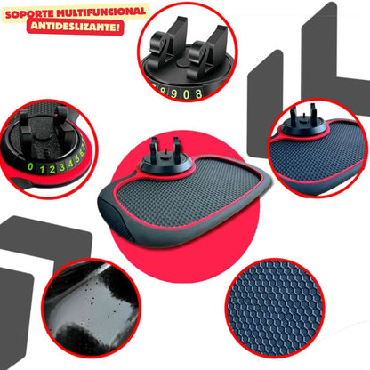 Soporte Multifuncional Antideslizante – Almohadilla + Soporte giratorio 360° 📱🚗