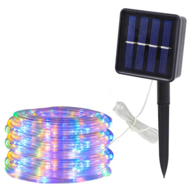 MANGUERA LED CON PANEL SOLAR x 20 metros 🎄🎅🏼