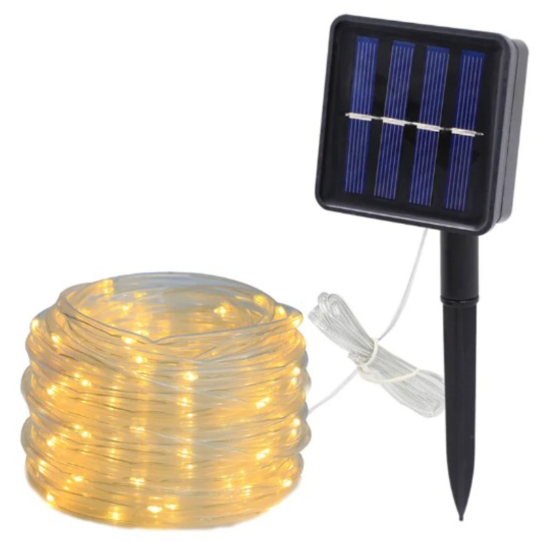MANGUERA LED CON PANEL SOLAR x 30 metros🎄🎅🏼