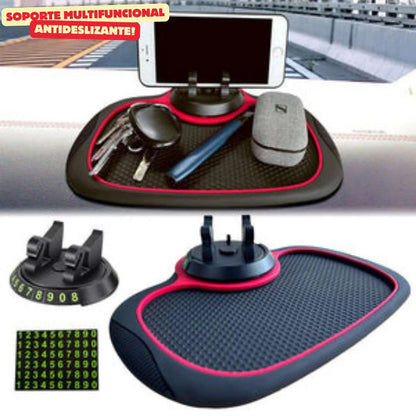 Soporte Multifuncional Antideslizante – Almohadilla + Soporte giratorio 360° 📱🚗
