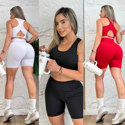 ✨ Combo Fit Pro: Short Realce + Top Push Up🍑