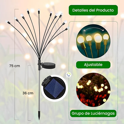 LUCES DE HADA JARDIN SOLARES x 2 UNIDADES ✨