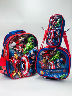 MORRAL ESCOLAR 3D EN COMBO X 3 🎒 - AVENGERS