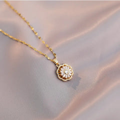 COLLAR GIRASOLES GIRATORIOS 📿♥🧑🏻‍❤️‍💋‍👩🏻 - GIRASOL ORO ROSA