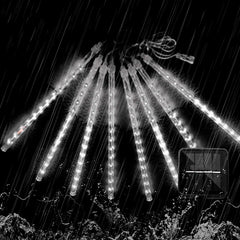 Cascada LED Solar Meteorito™ 10 und x 50 cms 🌠🎄 - Blanca