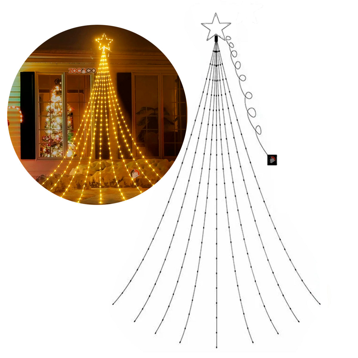 Estrella Cascada de Luces Estrella Solar™ 2.20 METROS