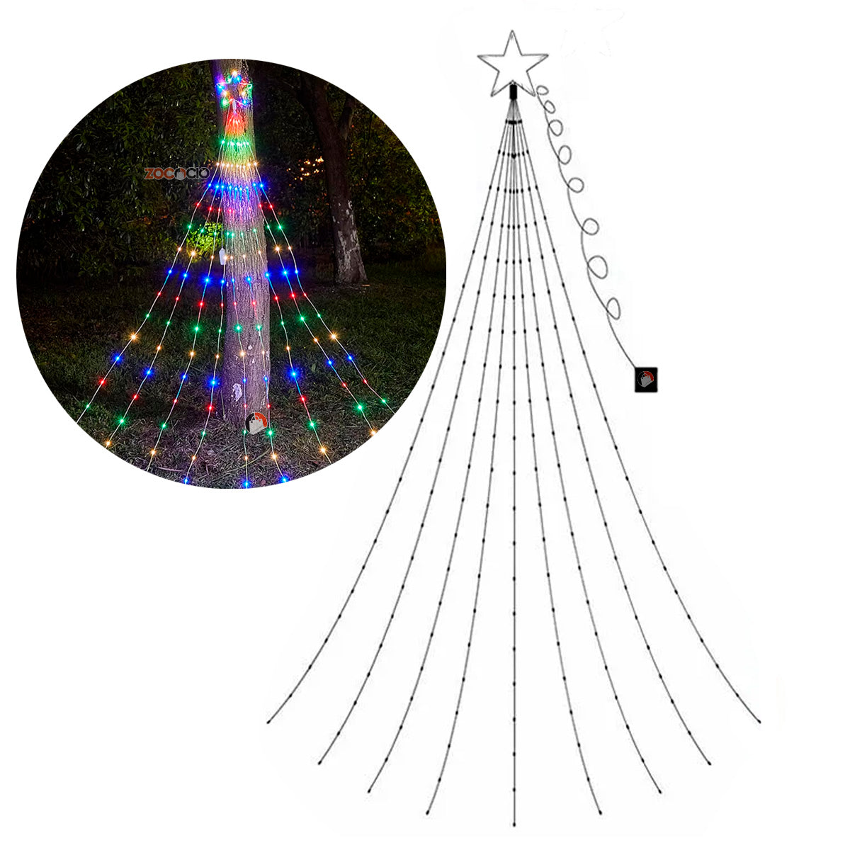 Estrella Cascada de Luces Estrella Solar™ 2.20 METROS