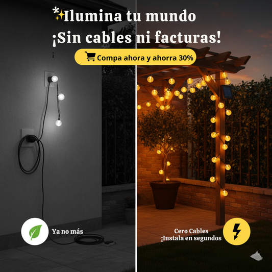 Luces LED de Bolitas Solares – sin cables ni consumo de energía 🌟
