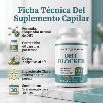 DHT Blocker Biox 60 cápsulas – Frena la caída desde la raíz 🌱