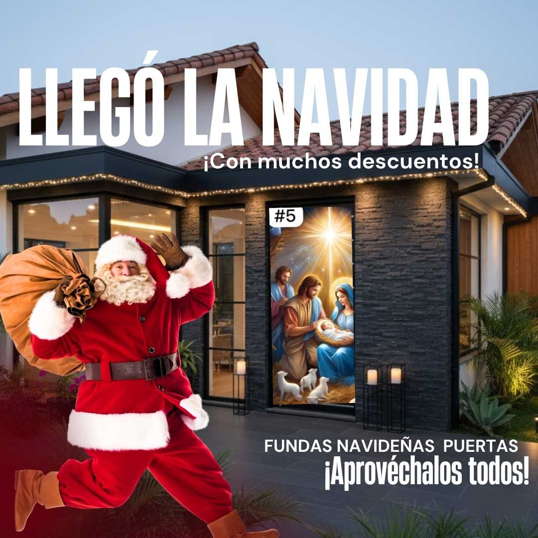 Funda Navideña Premium 80x200cm – Transforma Tu Puerta en Minutos 🎄