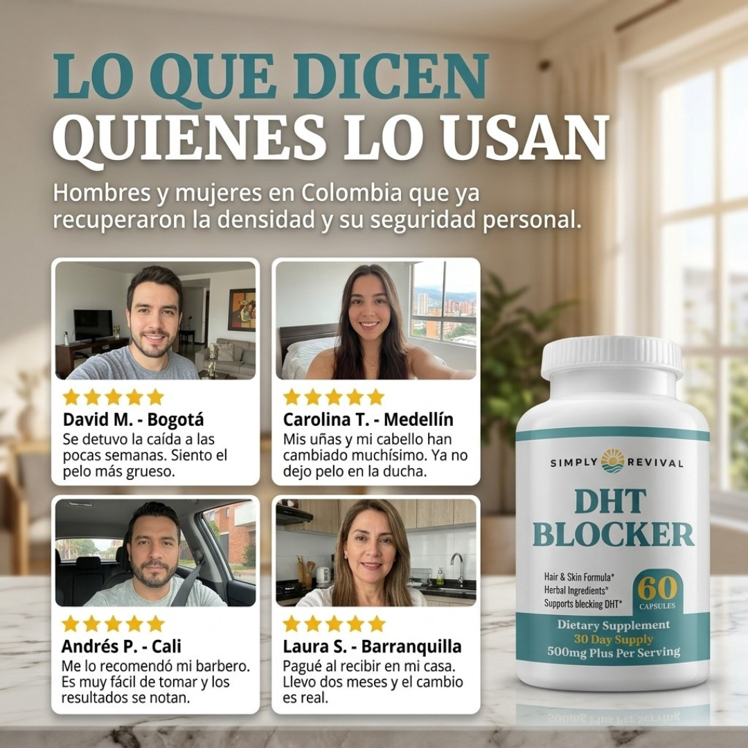 DHT Blocker Biox 60 cápsulas – Frena la caída desde la raíz 🌱