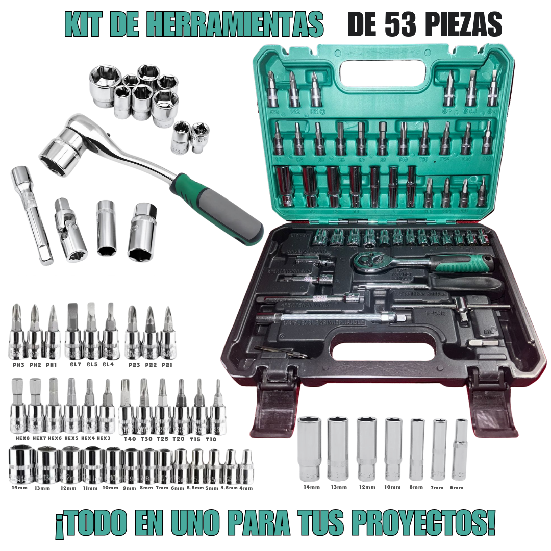 Kit de Rachets de 53 piezas🛠⚙🧰