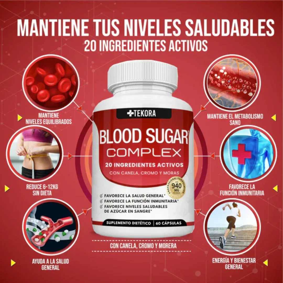 🧬Blood Sugar Complex: Ayuda a regular tu glucosa 🩸y ayuda a eliminar las bacterias del higado