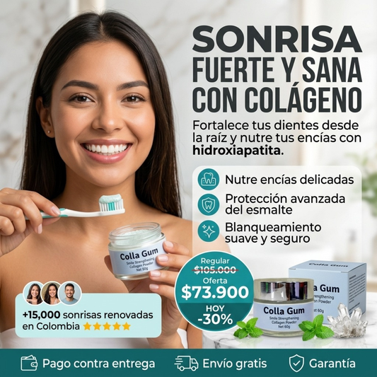 Colla Smile Collagen Powder 60ml– Blanqueamiento Suave y Encías Sanas 😁🦷