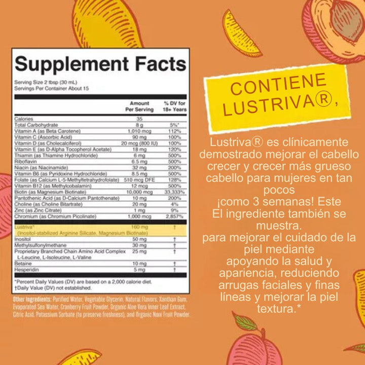 Multivitamínico Líquido MaryRuth’s x 887 ml – Cabello y Piel Radiante 🍑💆‍♀️