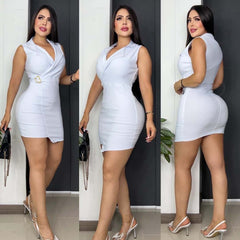 Vestido Chic Ebilla Rosé 👗 - BLANCO