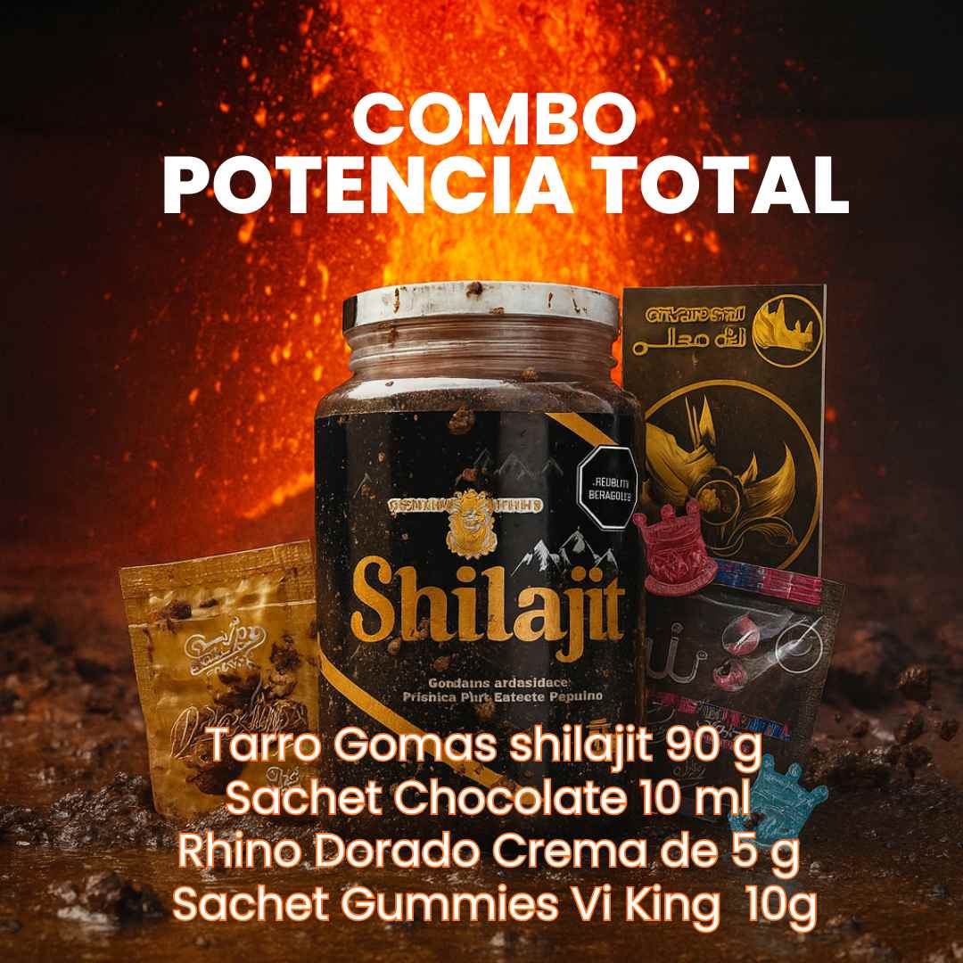 Shilajit + Rhino + Choco + Vi King – Energía, Potencia y Sabor en Cada Goma 💪🔥💪