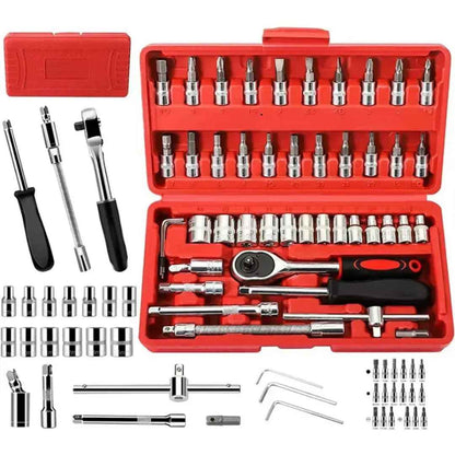 Ratchet 46 Piezas – Alcanza Cualquier Ángulo 🔧