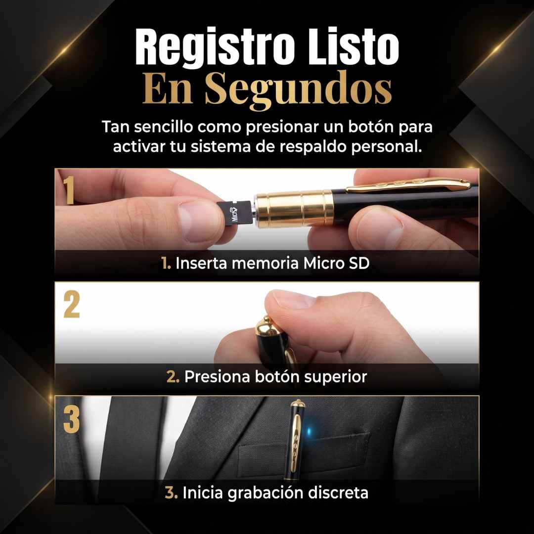 Bolígrafo Espía HD 32GB con Grabación Continua de 4 Horas 🕵️
