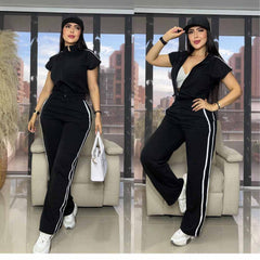 Conjunto Pantalón + Chaleco Burda Licrada – Comodidad y estilo en un solo conjunto 👗 - NEGRO