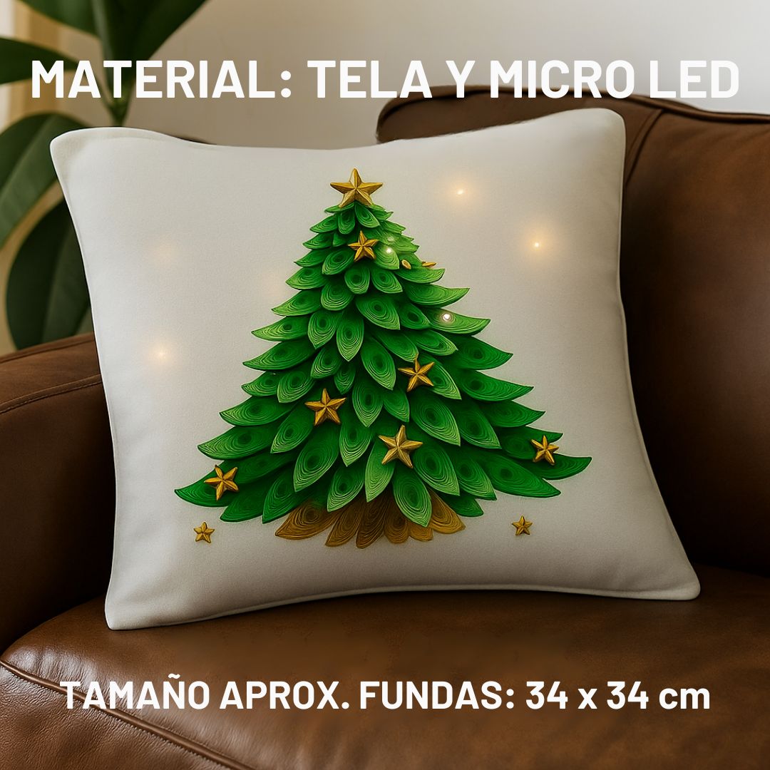 Set Fundas Navideñas LED x 4 unds -  Magia luminosa en tu sala 🎄