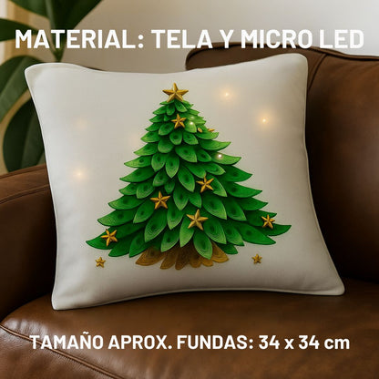 Set Fundas Navideñas LED x 4 unds -  Magia luminosa en tu sala 🎄