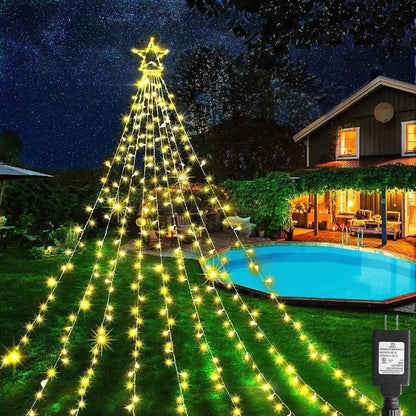 Cascada Solar LED Estrella - Ambiente Mágico Sin Cables 🤩
