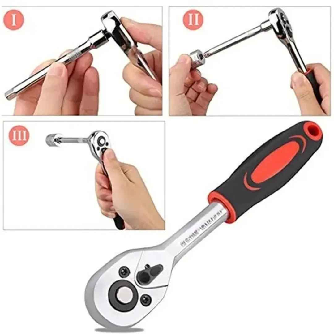 Ratchet 46 Piezas – Alcanza Cualquier Ángulo 🔧