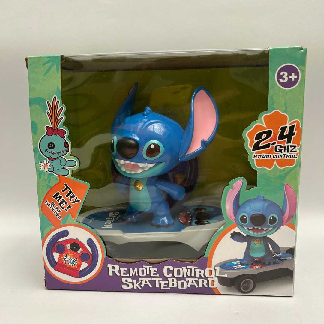 Juguete de Stitch en patineta con control remoto, luz y movimiento🛹