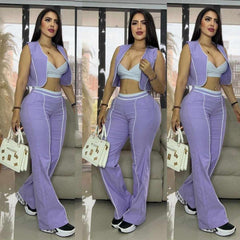 Conjunto Chaleco, Top y Pantalón – Tu Look Completo en Uno 👗 - LILA