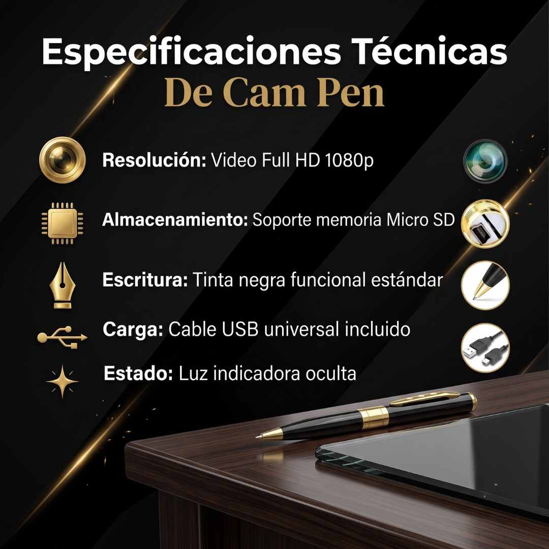 Bolígrafo Espía HD 32GB con Grabación Continua de 4 Horas 🕵️