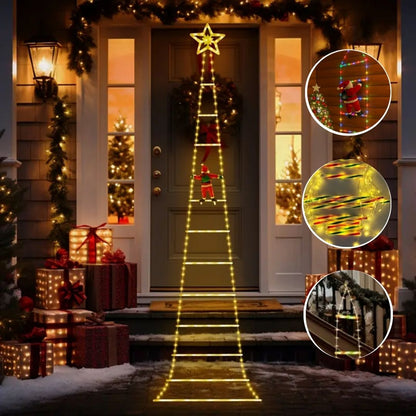 Papá Noel™ - Escalera con Luces Navideñas 🎅🎄