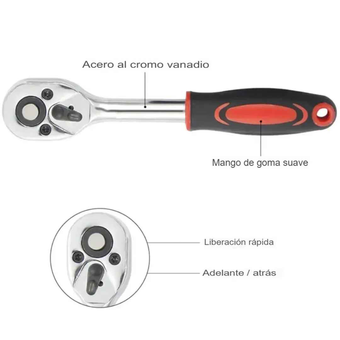 Ratchet 46 Piezas – Alcanza Cualquier Ángulo 🔧