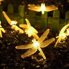 Guirnalda de luces de libélula, USB 5m - Calida