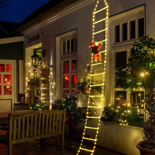 Papá Noel™ - Escalera con Luces Navideñas 🎅🎄