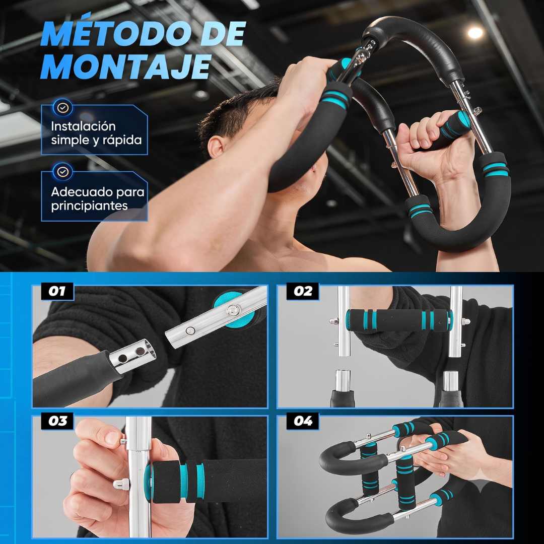 Barra de Ejercicio Multifuncional para Brazos y Pecho – Portátil y Ajustable🏋️