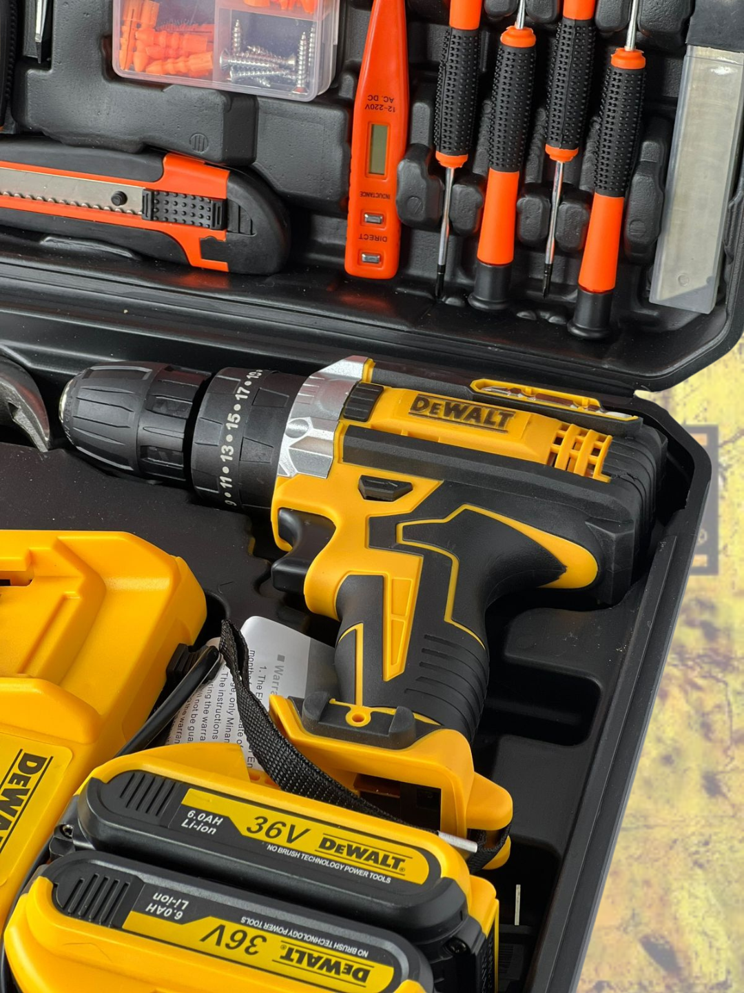 TALADRO DEWALT INALAMBRICO + KIT DE 49 HERRAMIENTAS 🧰🛠️