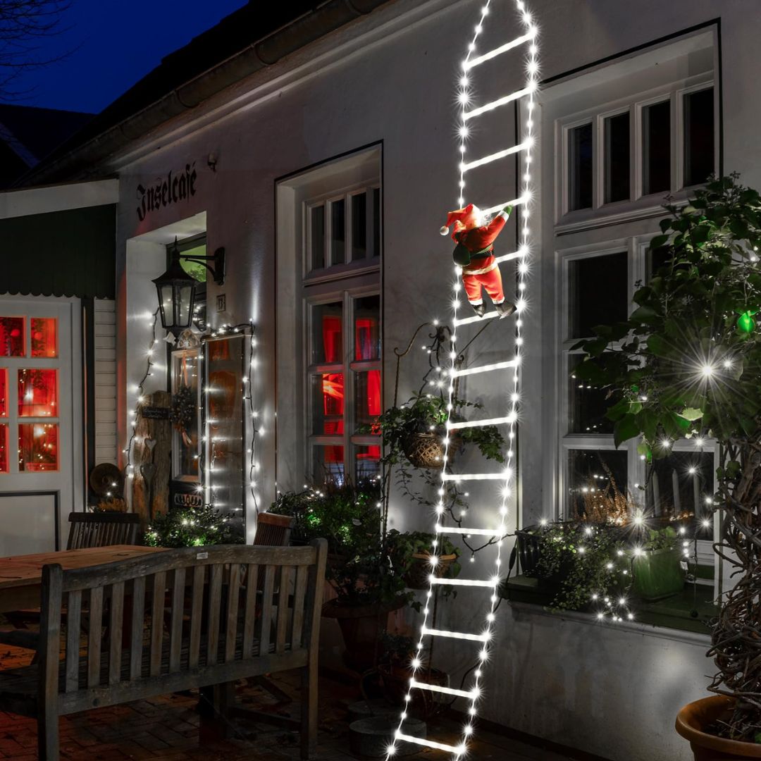 Papá Noel™ - Escalera con Luces Navideñas 🎅🎄