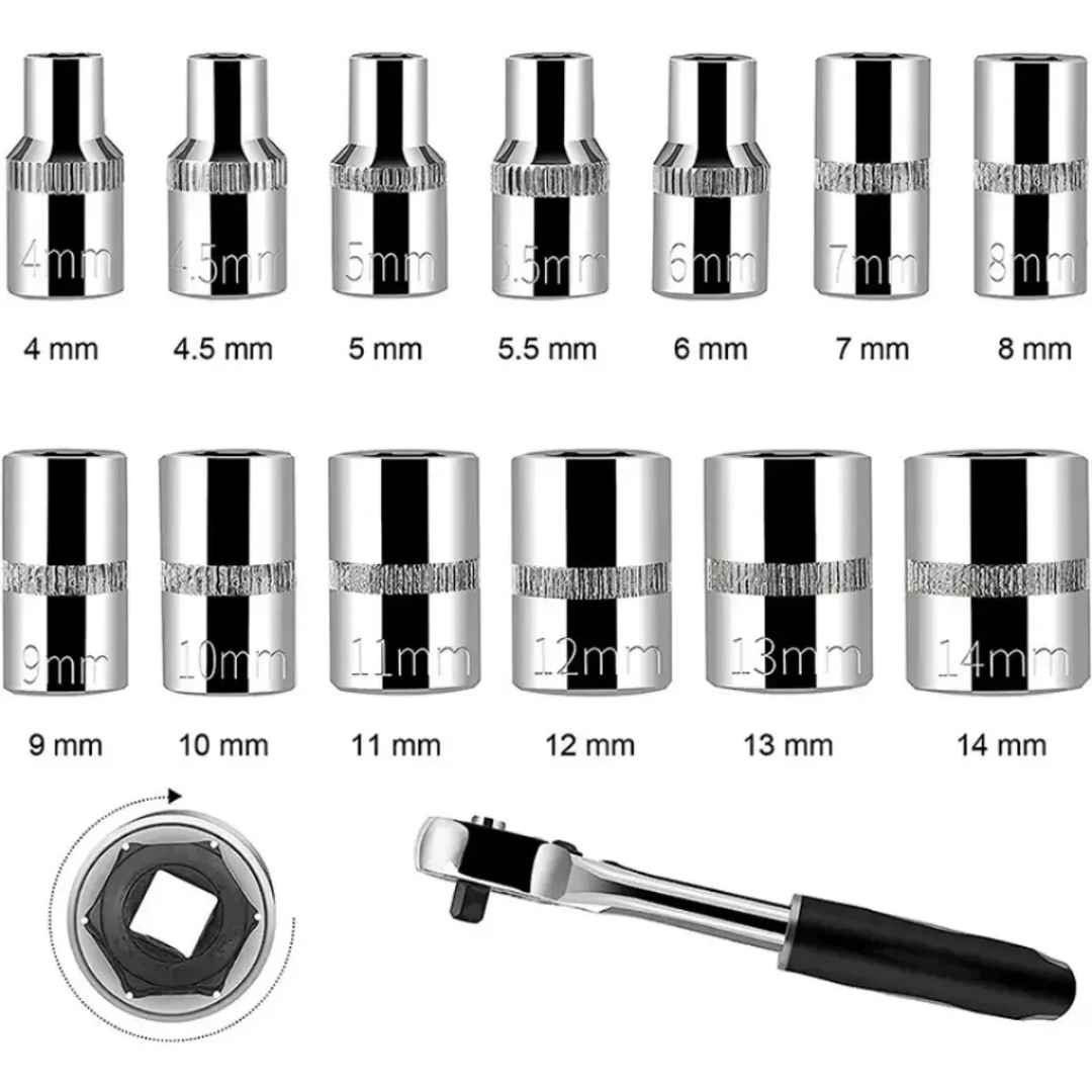 Ratchet 46 Piezas – Alcanza Cualquier Ángulo 🔧